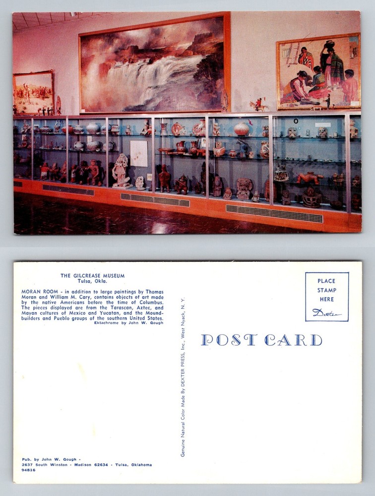 Tulsa, OK-Oklahoma, Gilcrease Museum Moran Room Native Art Vintage Postcard