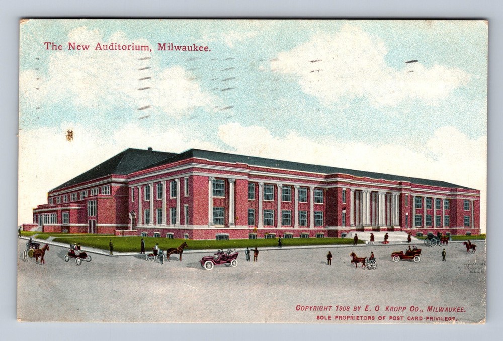 Milwaukee WI-Wisconsin The New Auditorium Vintage c1910 Postcard