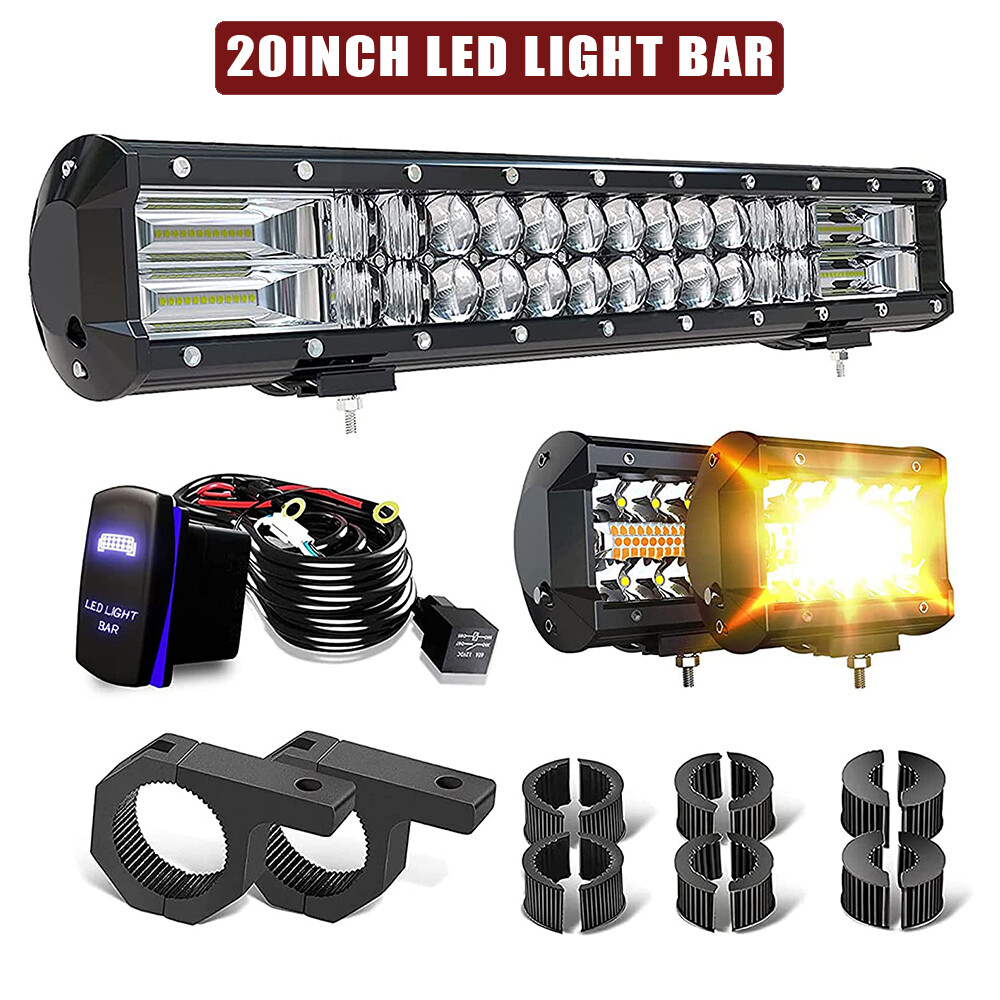 20inch LED Light Bar Spot Flood Combo Work Light Offroad For SUV Boat ATV 4WD