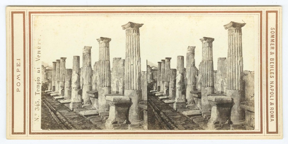 G2871~ ITALY Pompei Temple of Venus 1860s Stereoview Sommer & Behles