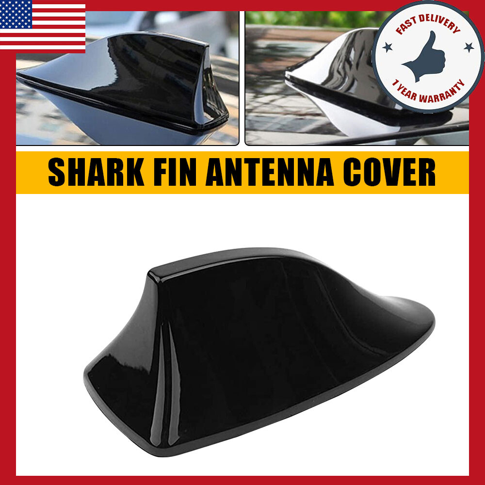 1 Shark Fin Antenna Black Cover FM/AM Radio Signal Booster Decor Accessories Car