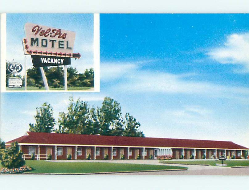Unused Pre-1980 VEL-FRE MOTEL Pittsburg Kansas KS u3313@