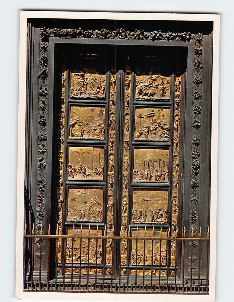 Postcard Gate of Paradise Baptistery Florence Italy
