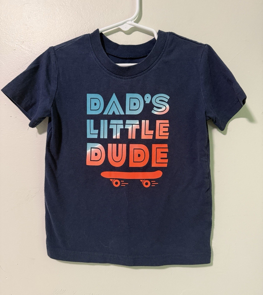 Jumping Beans Boys 3T Navy Blue Dad's Little Dude Graphic Short Sleeve Tee