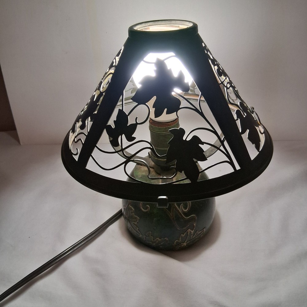 Antique Mission Arts Crafts Heintz Usa Sterling Silver On Bronze Mica Art Lamp