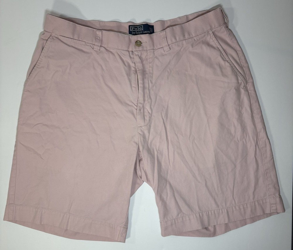 Polo Ralph Lauren Classic Fit Chino Shorts Size 36 Light Pink 100% Cotton
