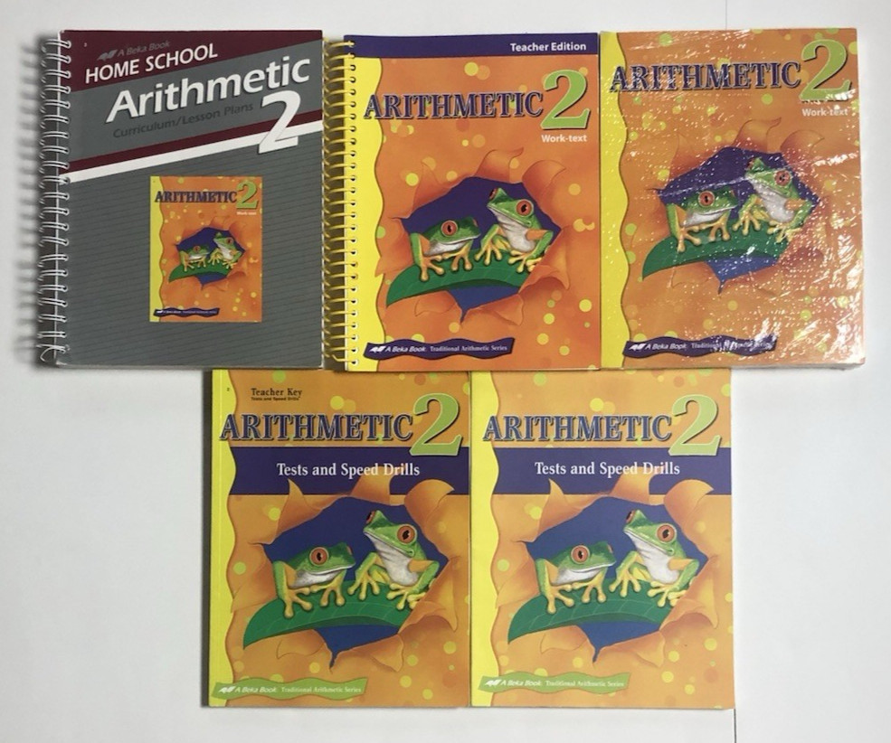 Abeka 2nd Grade Arithmetic 2 Student Worktext Teacher Key Test Speed Drills Set