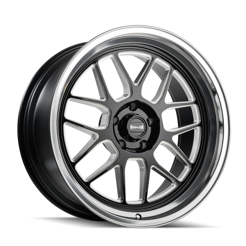 RIDLER 611 611 GLOSS BLACK MILLED WITH DIAMOND CUT LIP 20X10 5-114.3 0MM 83.82MM