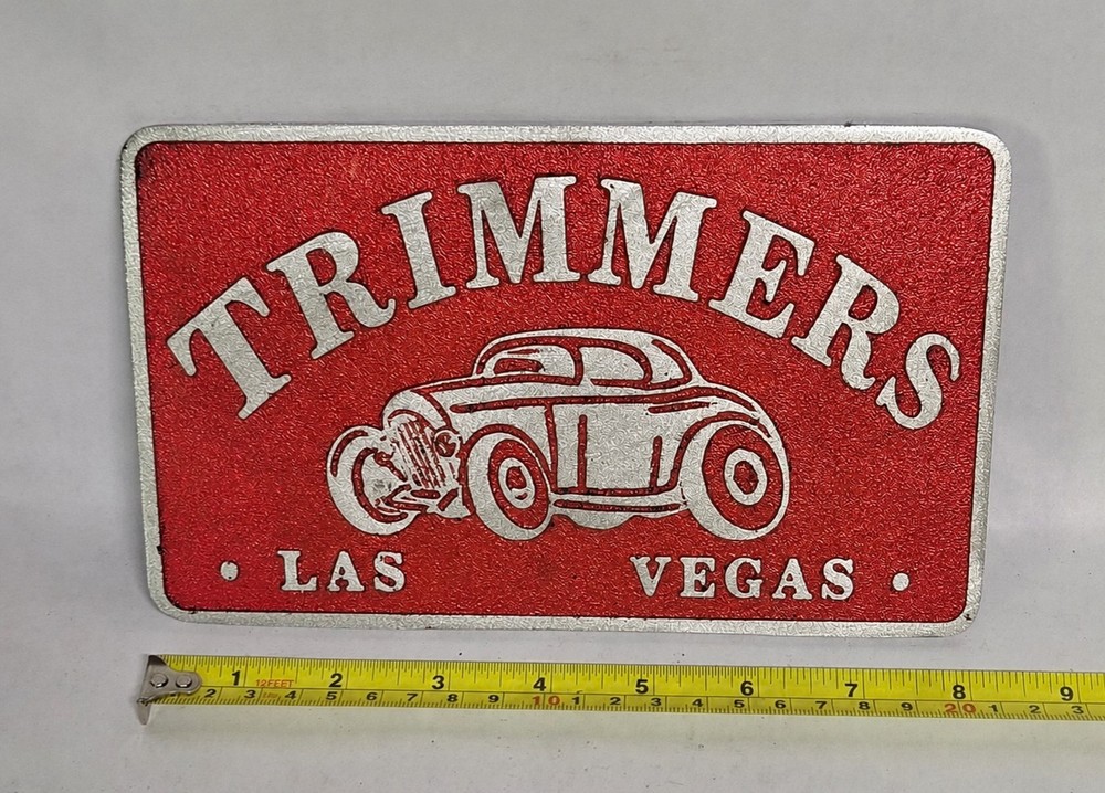 Cast Aluminum  TRIMMERS LAS VEGAS  Car Club Plaque