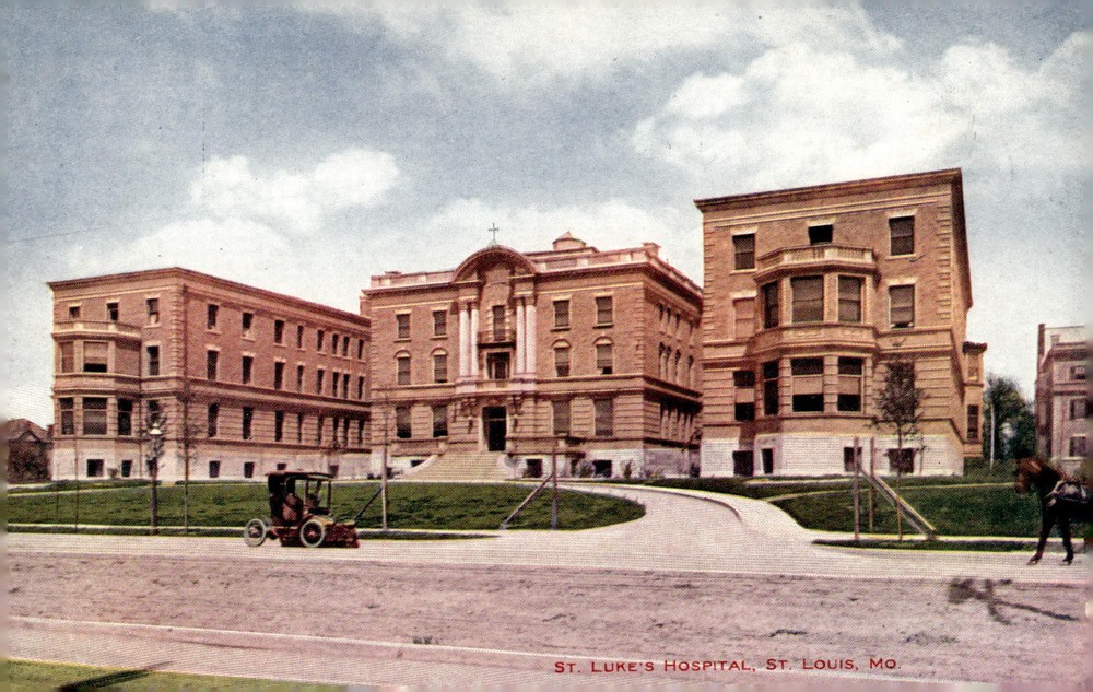 C1910 St. Luke's Hospital St. Louis MO Hand-Colored Litho Vintage Postcard