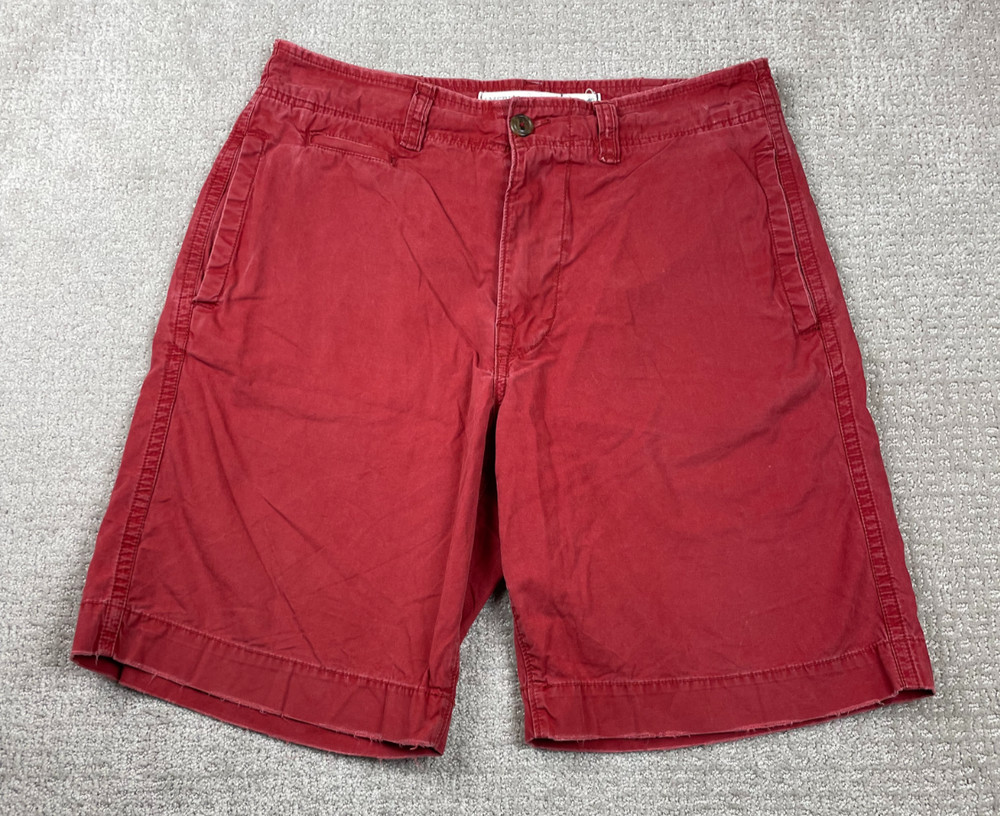 Vintage American Eagle Shorts Mens Size 33 Red Heavyweight Chino 5 Pocket Y2K
