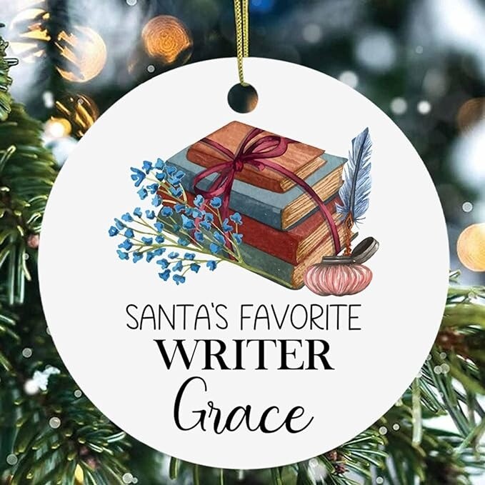 Personalized Writer Author Ornament Christmas 2023, Santa's Favorite Writer H...