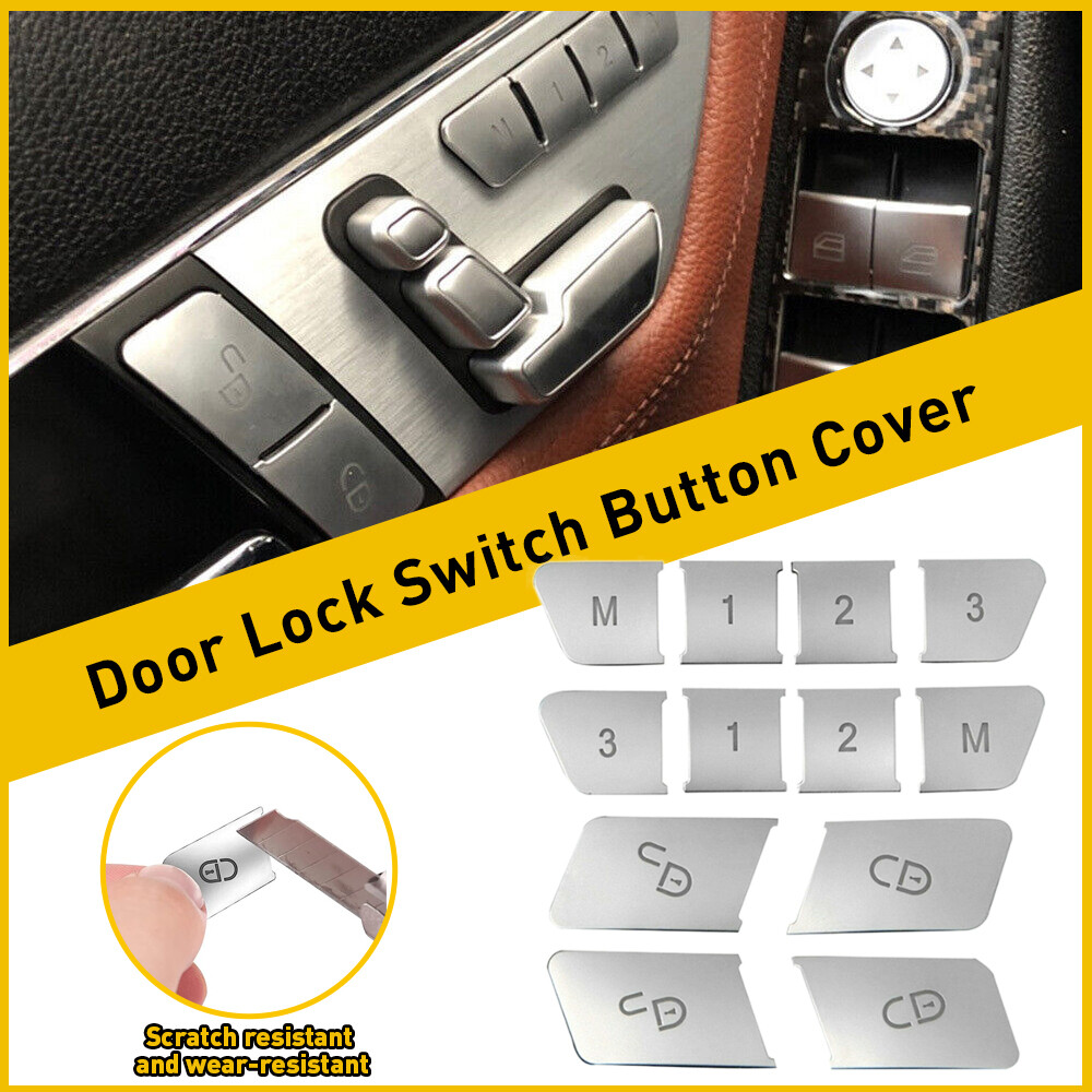 Mercedes-Benz W204 CLA Door Lock Unlock Switch Seat Button Cover Sticker Set