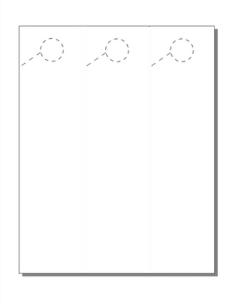 Extra-Long Hang Tags 2.5x9.5 inches White Vellum 250 Sheets 3-Up on 7.5x9.5 Paper