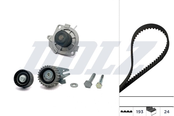 KD114 DOLZ Water Pump + Timing Belt Kit for Fiat