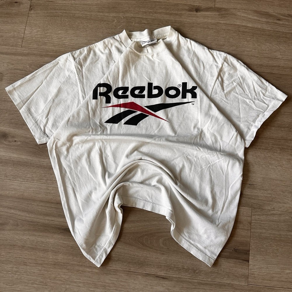 Vintage Reebok Logo T Shirt Men's L Single Stitch Made in USA
