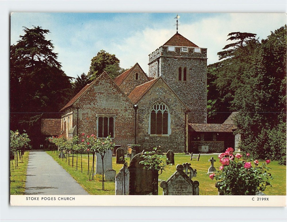Postcard Stoke Poges Church England