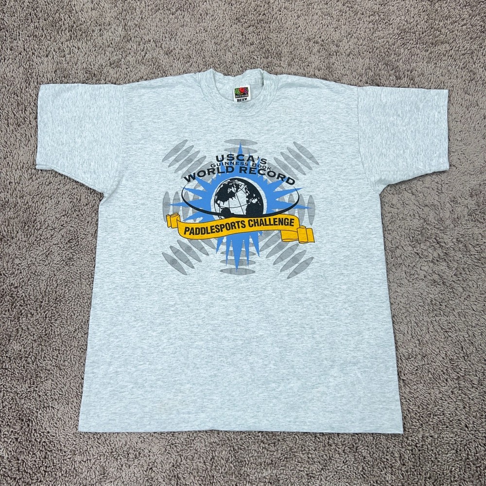 Vintage Guinness World Record Single Stitch Paddlesports Shirt Men’s Large