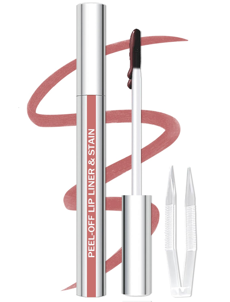 Long-lasting matte lip tattoo stain with easy tweezer peel-off and high pigment