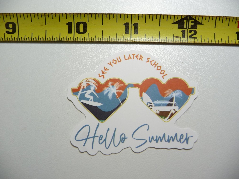 Sunnies Summer Vacation Sticker Decal for School Goodbye Trips