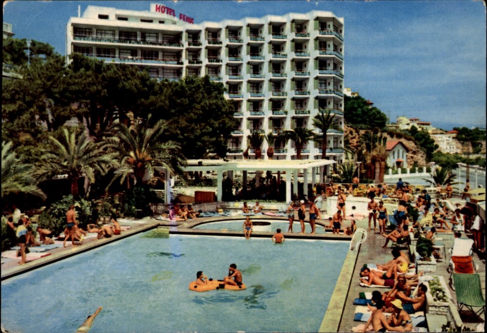 Hotel Fenix Palma de Mallorca Swimming Pool vintage postcard v333