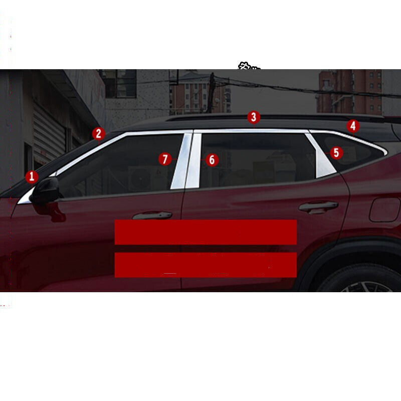For Kia Seltos 2020-2025 Chrome Steel Car Window Sill Trim Pillar Posts Cover