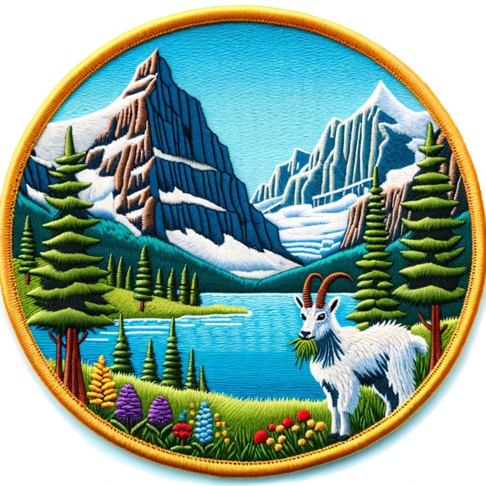 Explore Nature Patch Iron-on Applique Wild Animal Badge Mountain Decorative