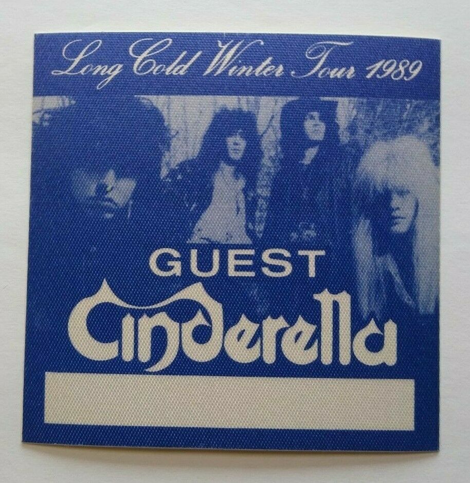 Cinderella Backstage Pass Original 1989 Concert Tour Hard Rock Heavy Metal Blue