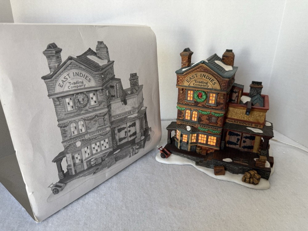 Dept 56 Dickens Village East Indies Trading Co #58302 with Box and Light