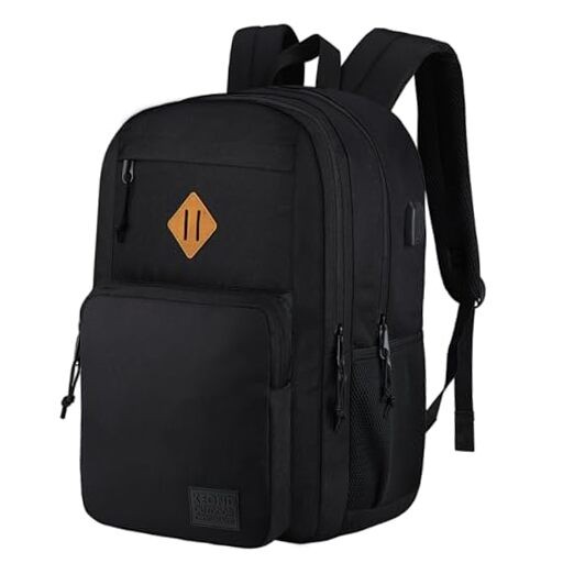 KEOFID Anti-Theft Travel Backpack for Men & Women Fits 17.3-Inch Laptop in Black