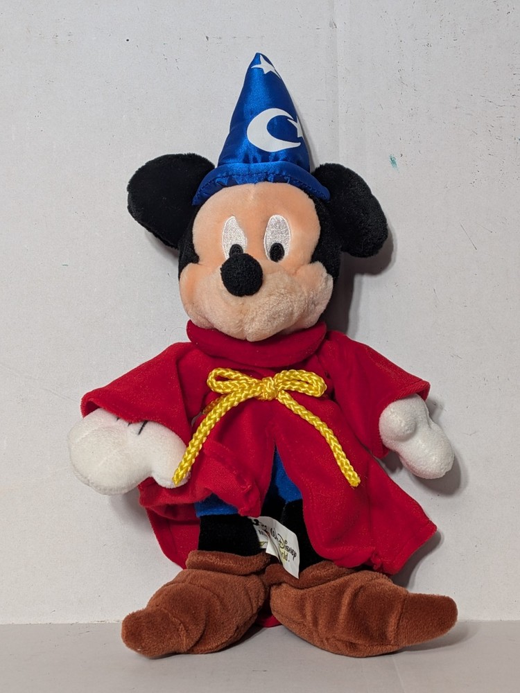 Disney Store Mickey Mouse Plush 22 in Fantasia Sorcerer Wizard Hat Stuffed Toy