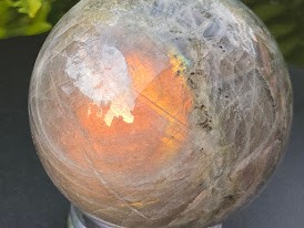 Labradorite Sphere w/Sun-like Golden-Yellow Flashes (70 mm 480 gm) Polished