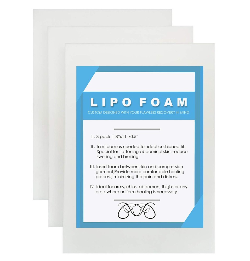 3 Pack Lipo Foam - Post Surgery Ab Board for Use with Post Liposuction Surger...