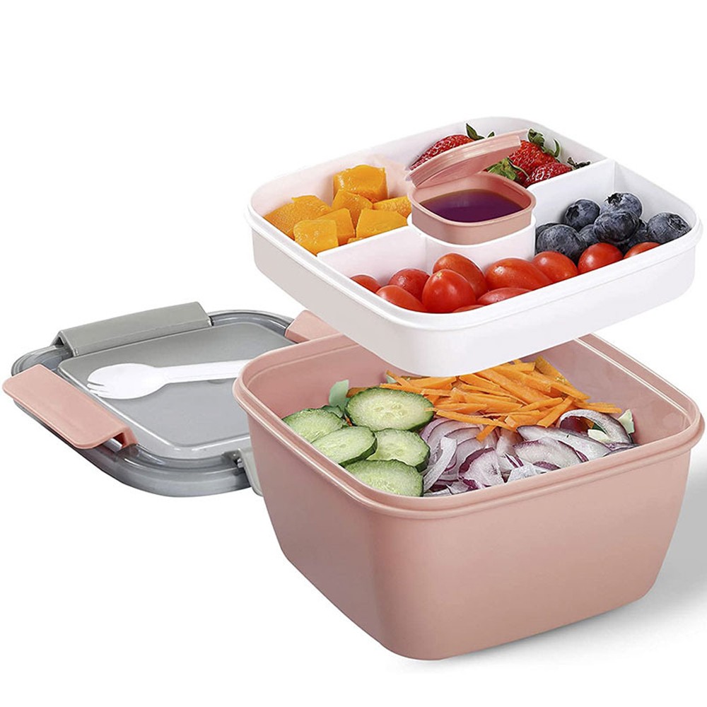 1500mL Leak Proof 4-Compartment Portable Lunch Box DZPW