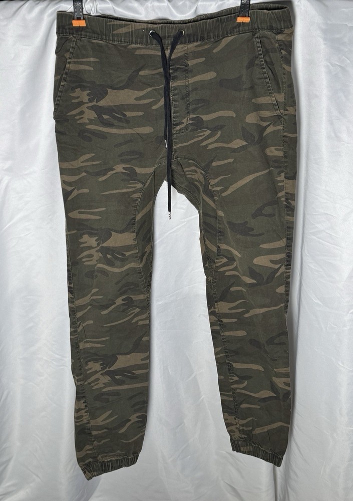 Cotton On Men’s Camo Jogger Pants Cuffed Chino Drawstring Size 34