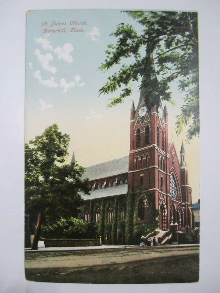 St James Catholic Church Postcard Haverhill Ma Massachusetts 1910