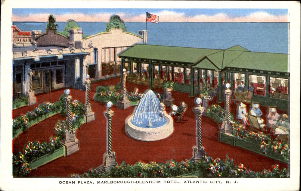 Ocean Plaza Marlborough Blenheim Hotel Atlantic City New Jersey NJ 1930s