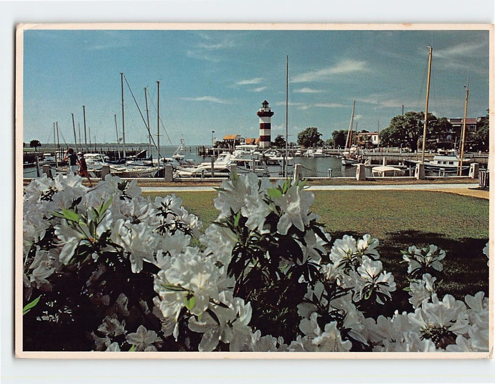 Postcard Lighthouse & Marina at Harbour Town Hilton Head Island South Carolina