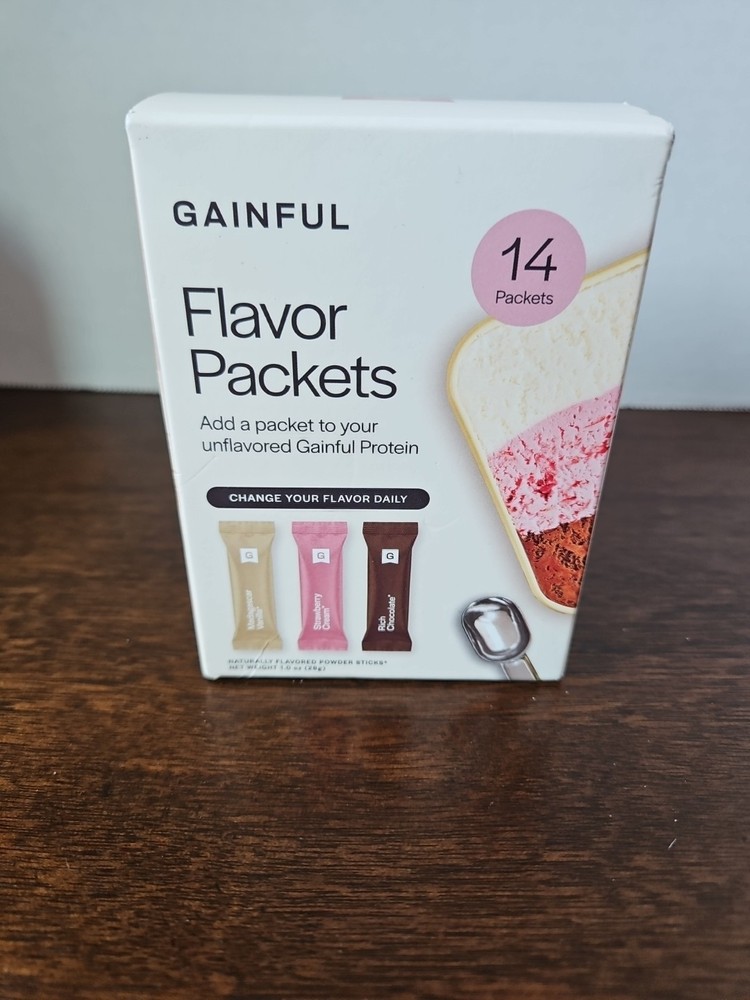 Gainful Protein Shake Flavor Pack - 14 Packets in Vanilla, Strawberry & Chocolate  