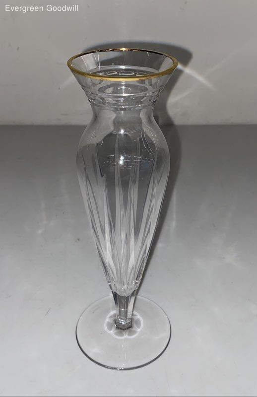 Marquis by Waterford Crystal Gold Trim Bud Vase