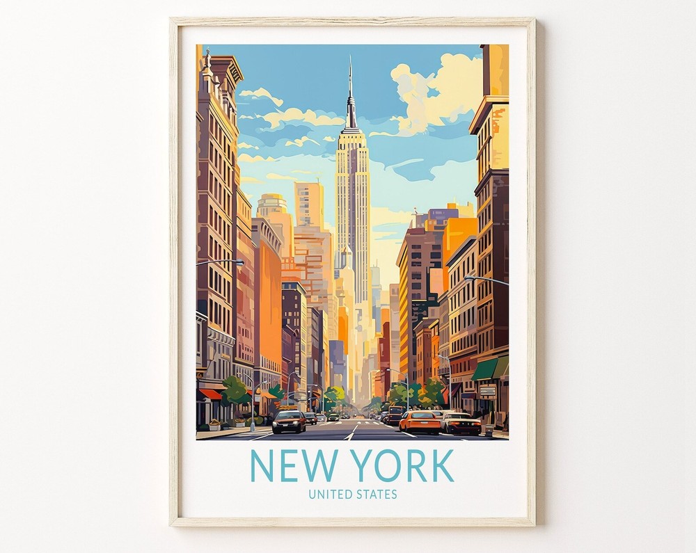 New York Travel Print New York City Travel Poster New York Wall Art Travel