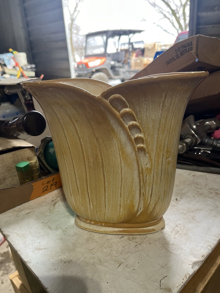 Vintage Frankoma Plainsman Green Vase 74 USA