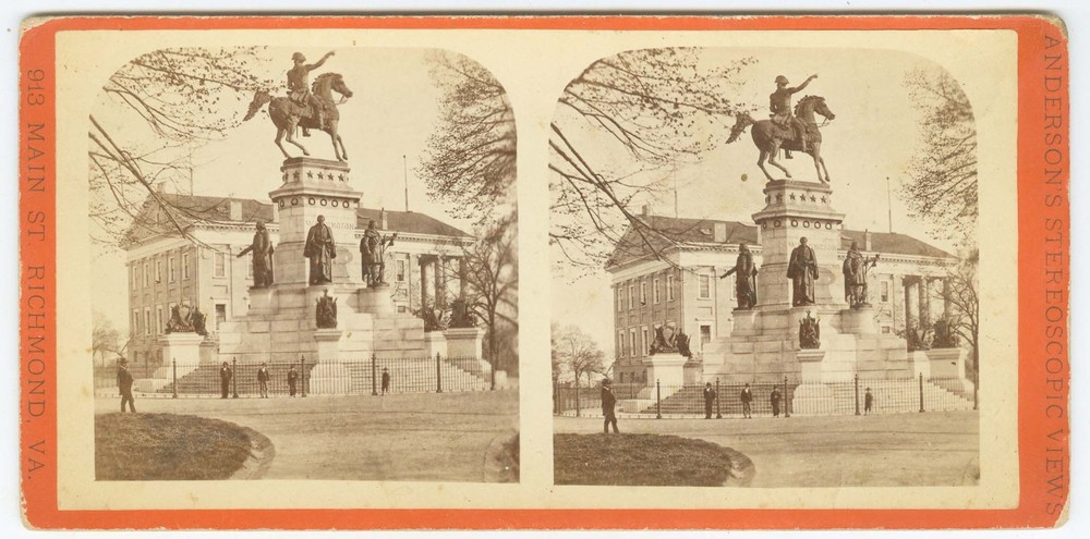 G2483~ VIRGINIA – Richmond Washington Monument/Capitol Stereoview Anderson