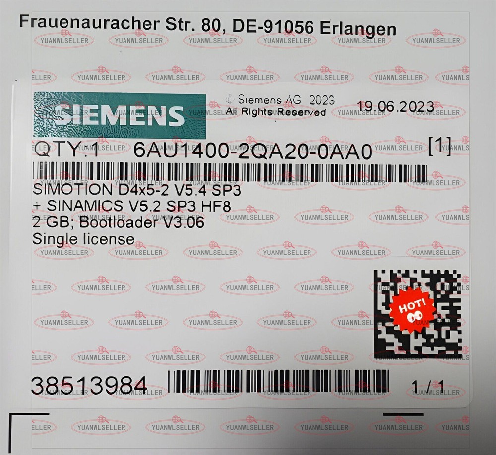 One Siemens 6Au1400-2Qa20-0Aa0