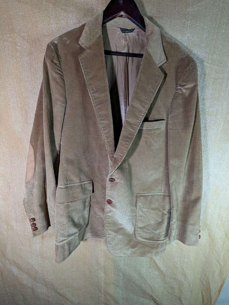 Vintage Levis Sportwear Blazer Jacket Mens Medium Brown Corduroy Elbow Patch 70s