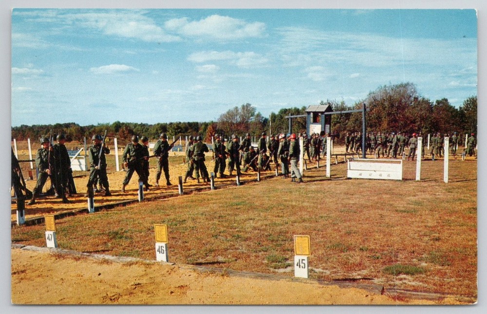 Fort Dix NJ Basic Training Rifle Instruction Military Postcard