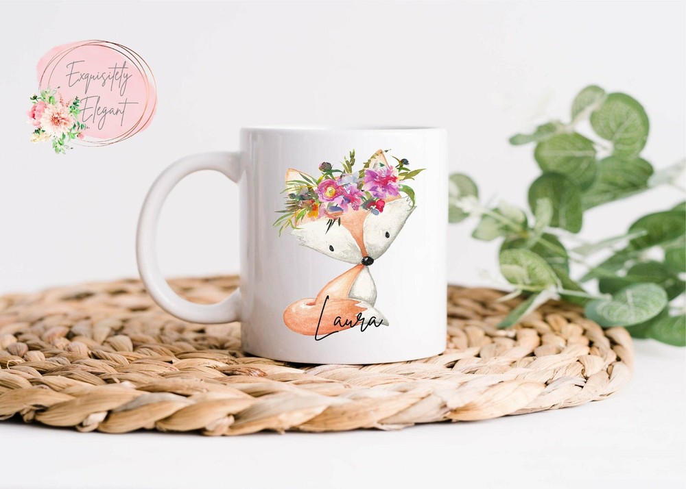 Personalised Fox Mug Personalised Cup Animal Mug Cute Mug Custom Mug Fox Mug