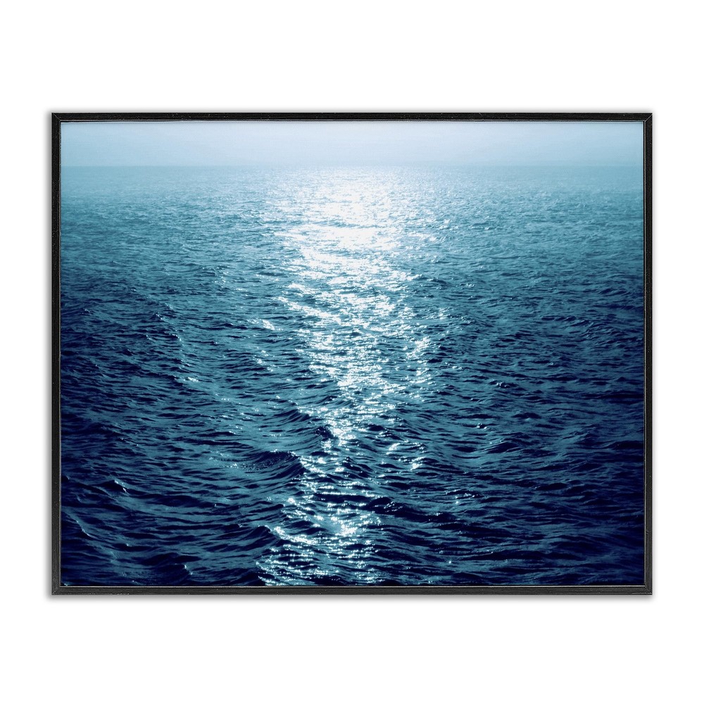 Sun Reflected Ocean Ripples Framed Giclee Wall Art Design by Maggie Olsen, Bl...