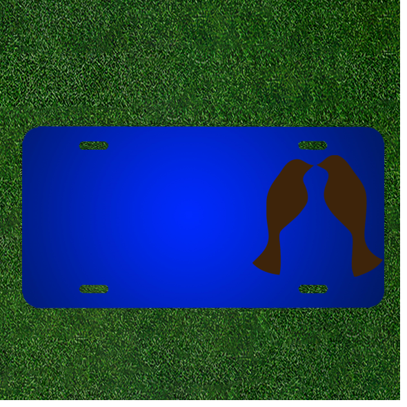 Create Custom Personalized License Plates for Lovebirds with Names in Elegant Brown