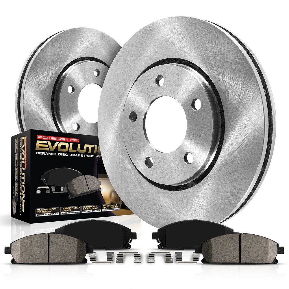 Power Stop KOE7007 1-Click Daily Driver Brake Kits Front OE Replacement Rotors Z